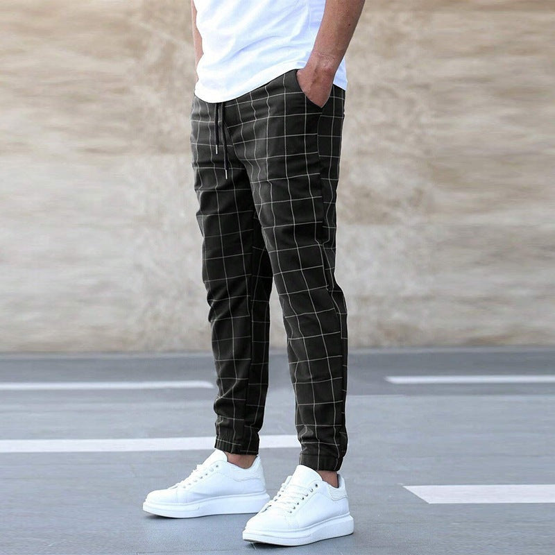 Pantaloni Uomo Jogger | Fantasia a Quadri & Vita Elasticizzata