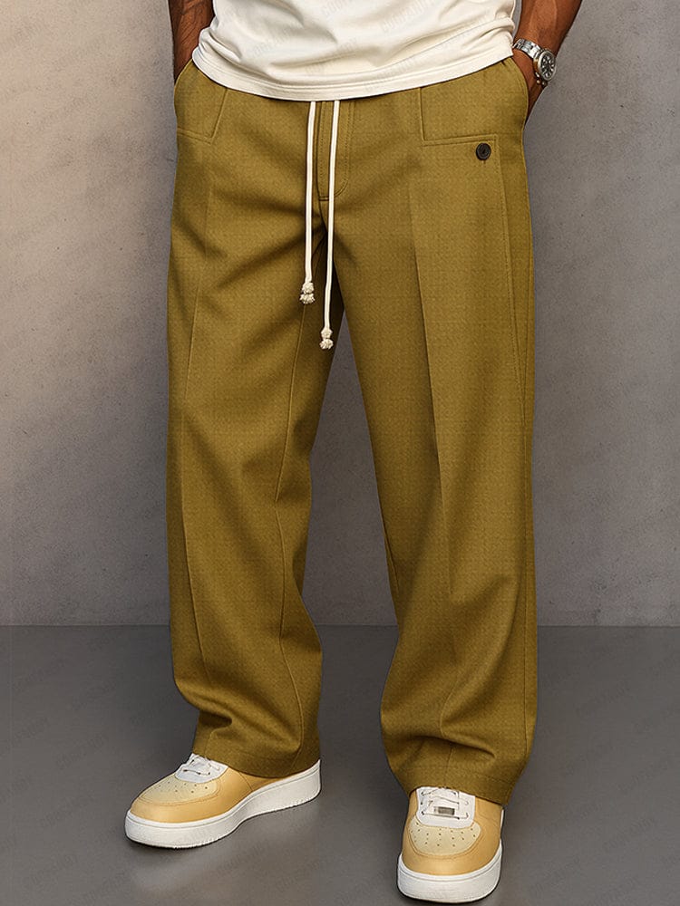 Pantaloni Slim Fit da Uomo – Con Zip e Vita Elastica, Adatti per Lavoro e Tempo Libero 0