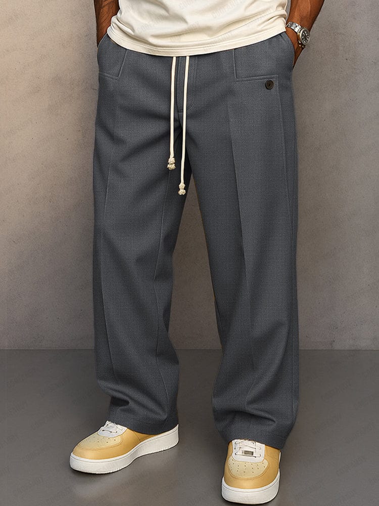Pantaloni Slim Fit da Uomo – Con Zip e Vita Elastica, Adatti per Lavoro e Tempo Libero 1