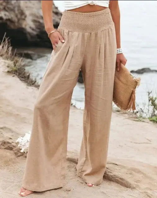Pantaloni larghi estivi a vita alta di MAYA 0