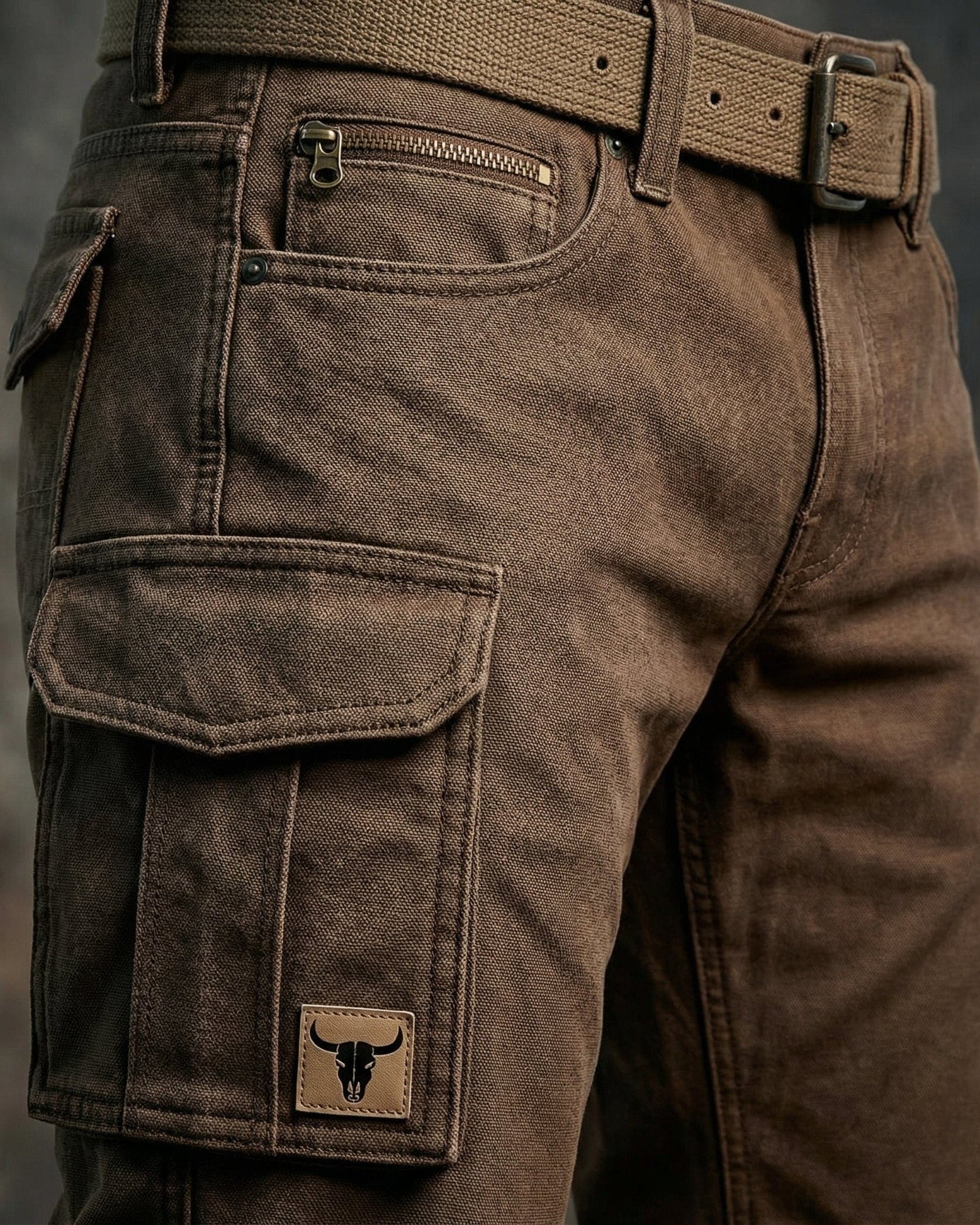 Pantaloni utility da uomo con tasche multiple e cuciture rinforzate 4