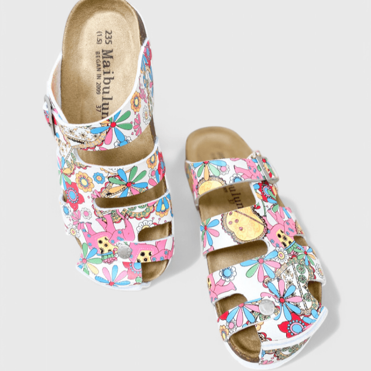 Pantofole Estive Donna | Fantasia Floreale & Suola in Sughero