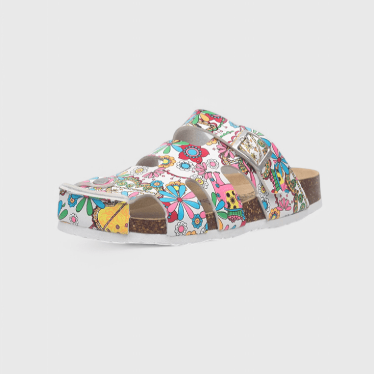 Pantofole Estive Donna | Fantasia Floreale & Suola in Sughero