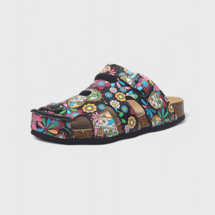 Pantofole Estive Donna | Fantasia Floreale & Suola in Sughero