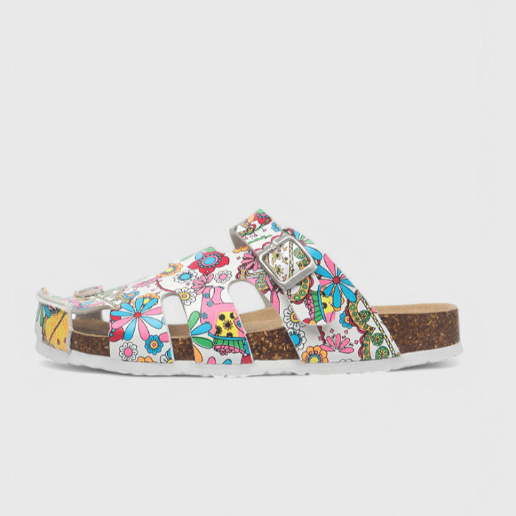Pantofole Estive Donna | Fantasia Floreale & Suola in Sughero