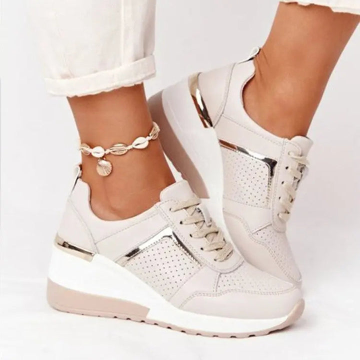 Perforated Wedge Sneakers for Women – Stylish &amp; Comfortable