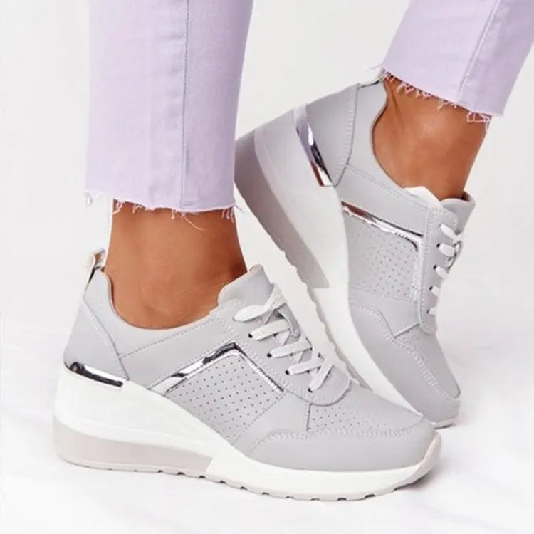 Perforated Wedge Sneakers for Women – Stylish &amp; Comfortable