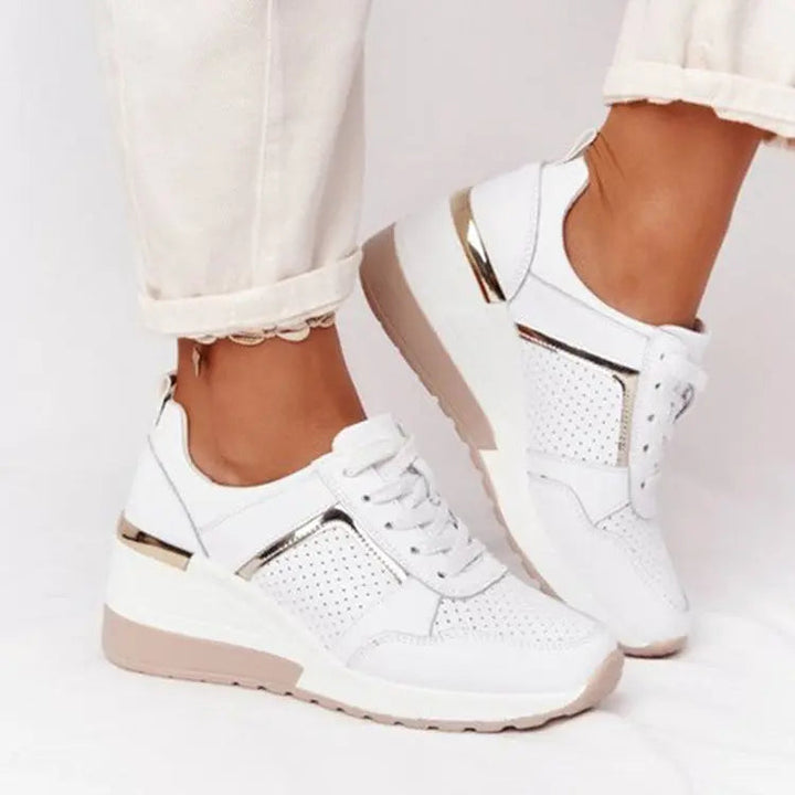 Perforated Wedge Sneakers for Women – Stylish &amp; Comfortable