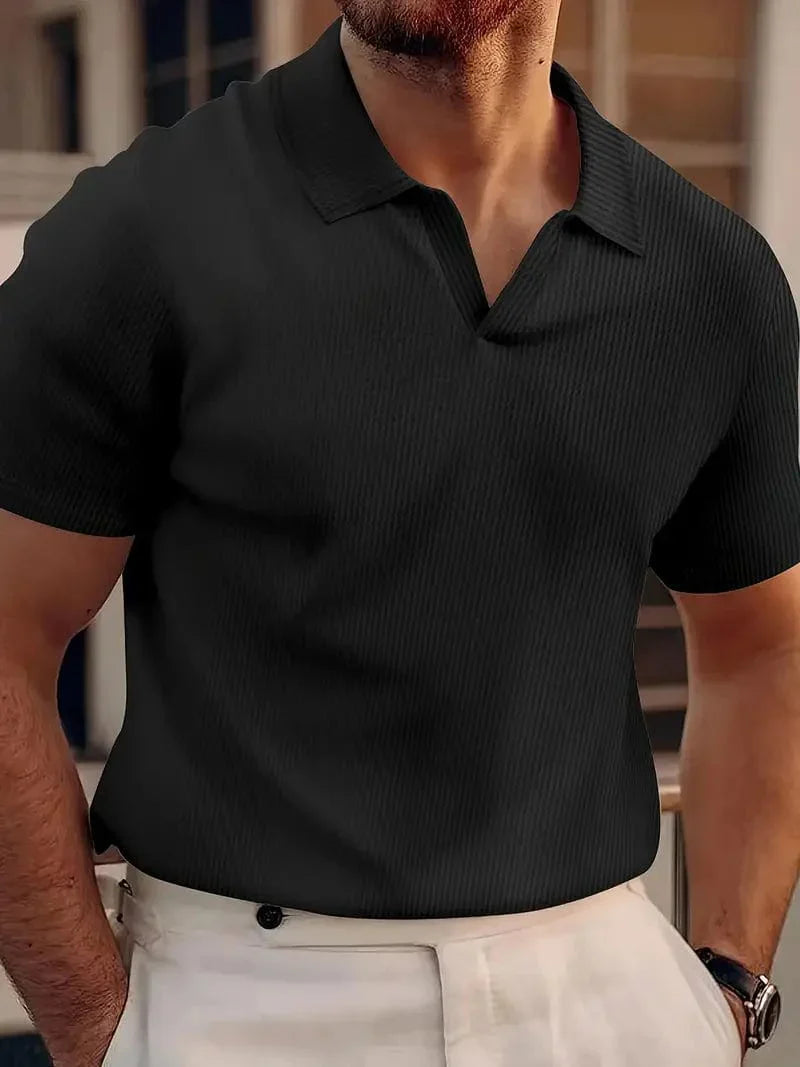Polo Uomo | Colletto a V & Eleganza Minimalista
