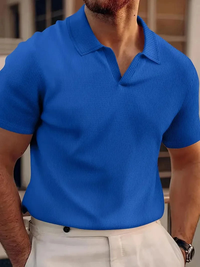 Polo Uomo | Colletto a V & Eleganza Minimalista
