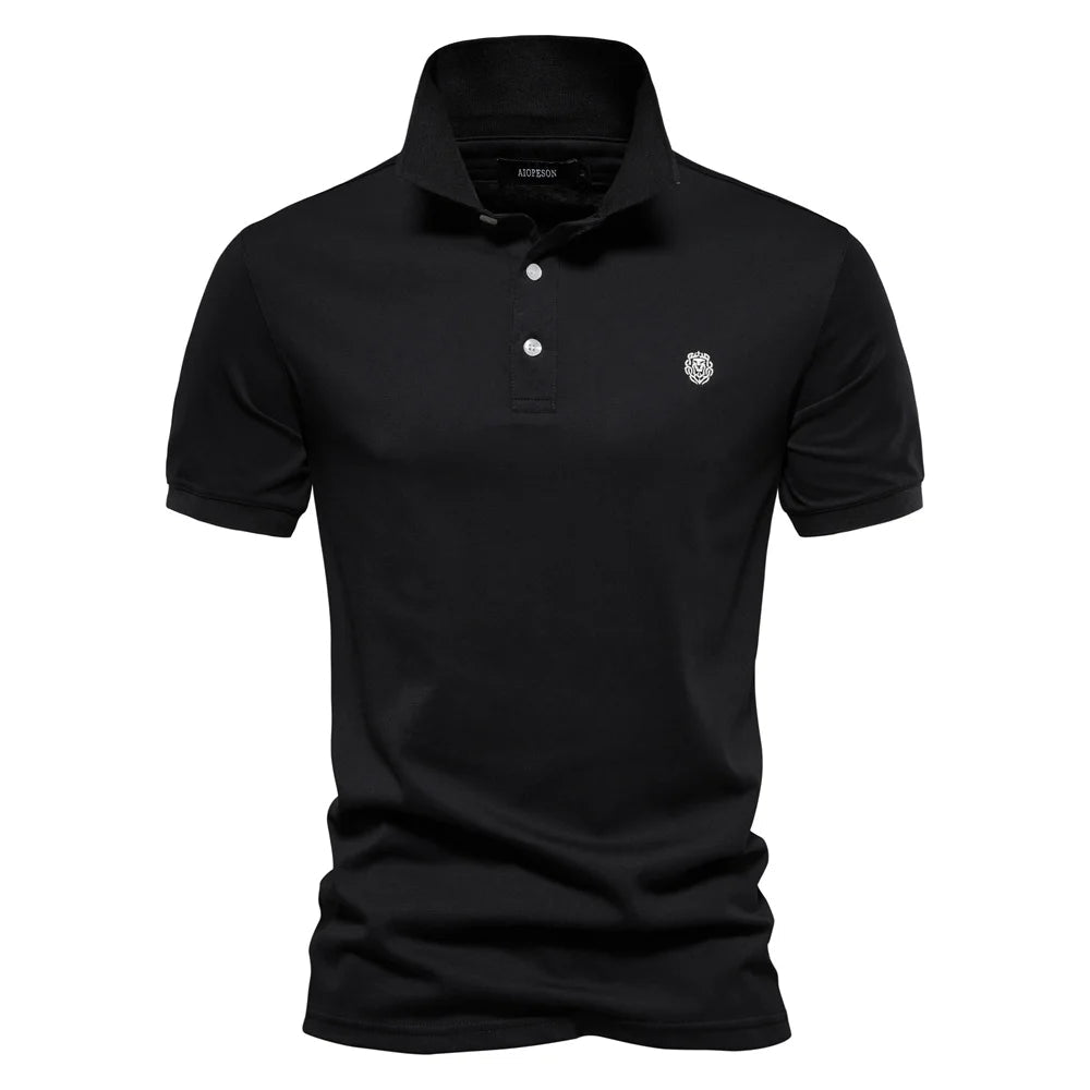Polo Uomo Elegante | Placket a Due Bottoni & Ricamo Logo sul Petto