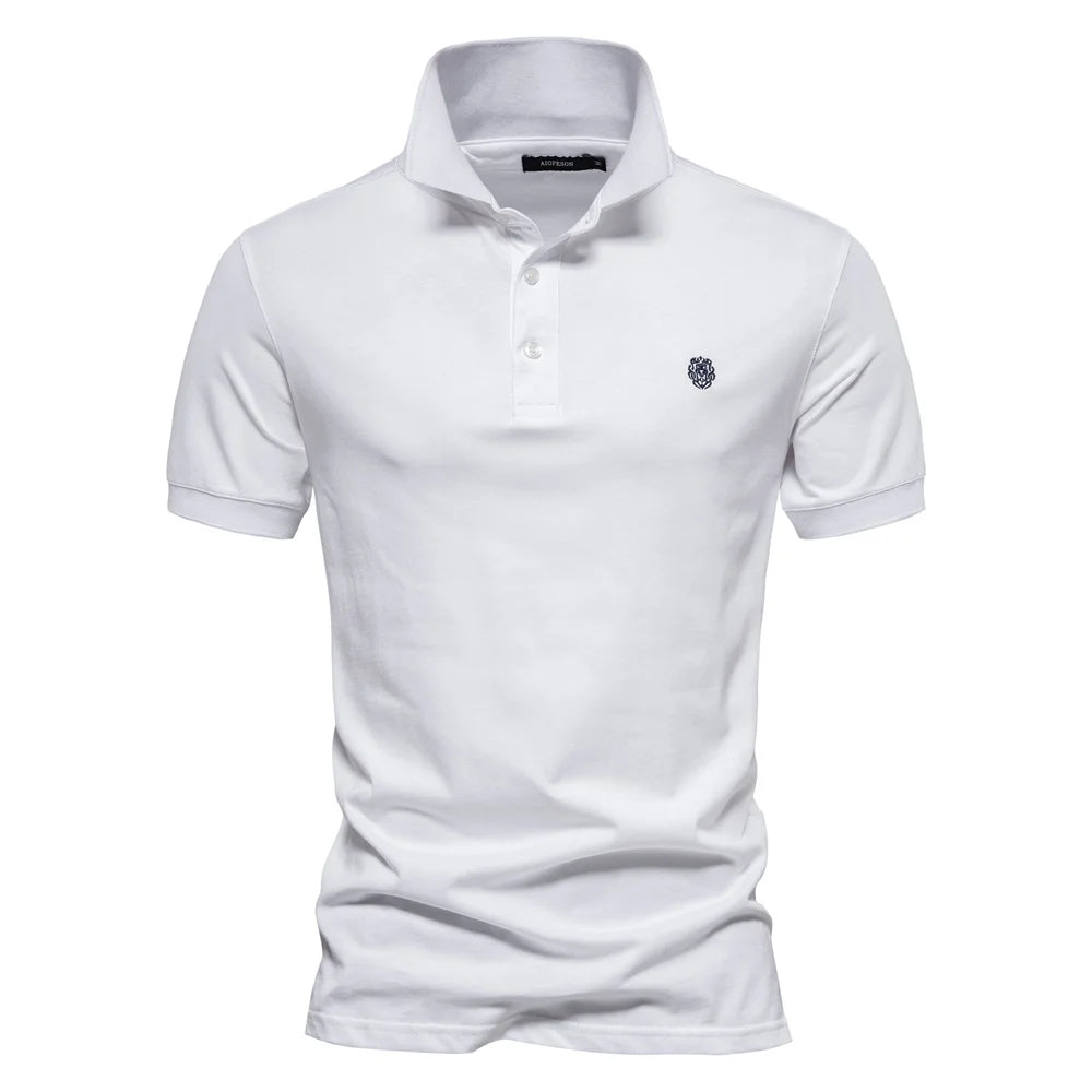Polo Uomo Elegante | Placket a Due Bottoni & Ricamo Logo sul Petto