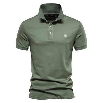 Polo Uomo Elegante | Placket a Due Bottoni & Ricamo Logo sul Petto