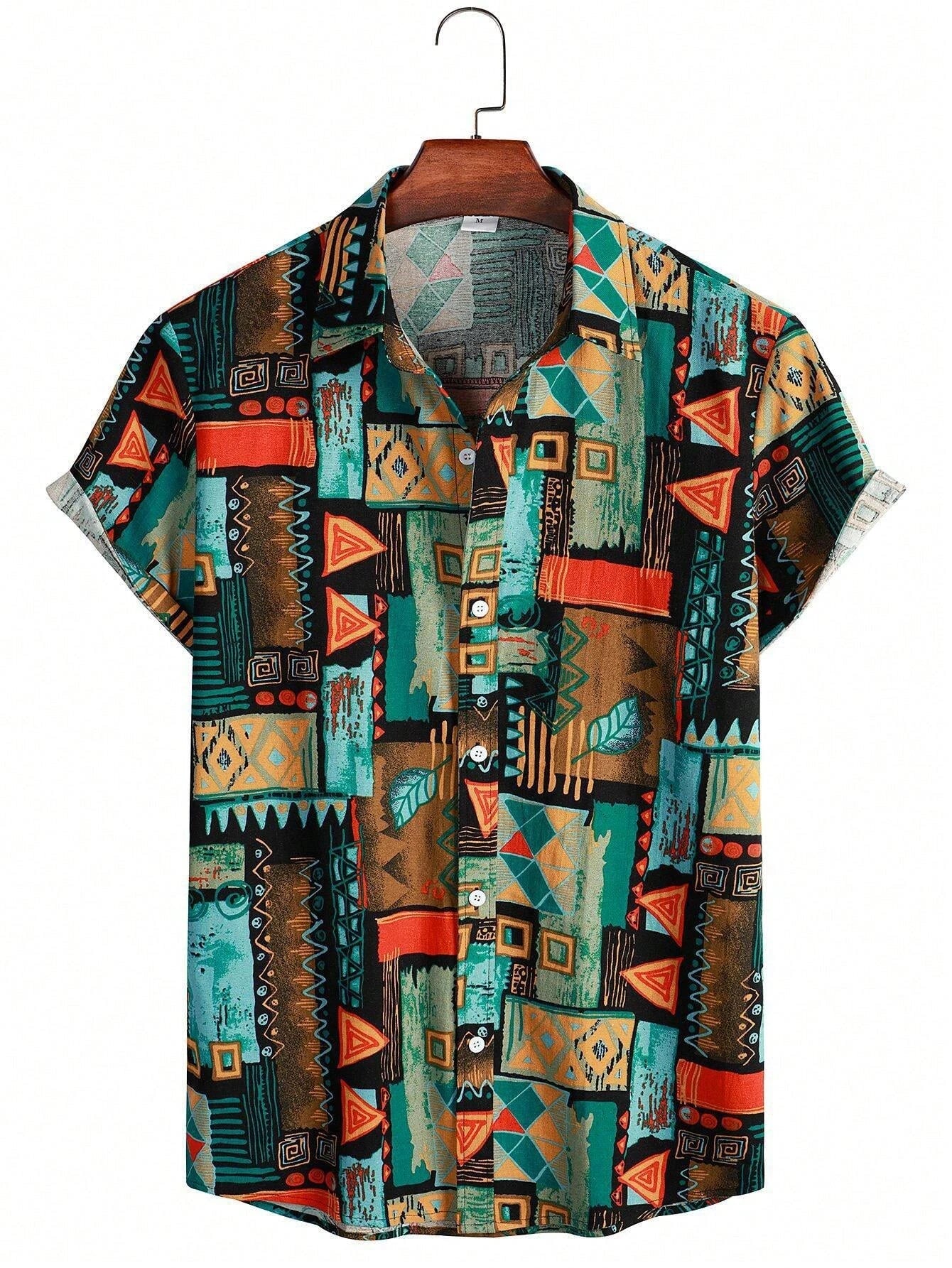 Polo Uomo Estiva | Stampa Tropicale & Maniche Corte con Risvolto