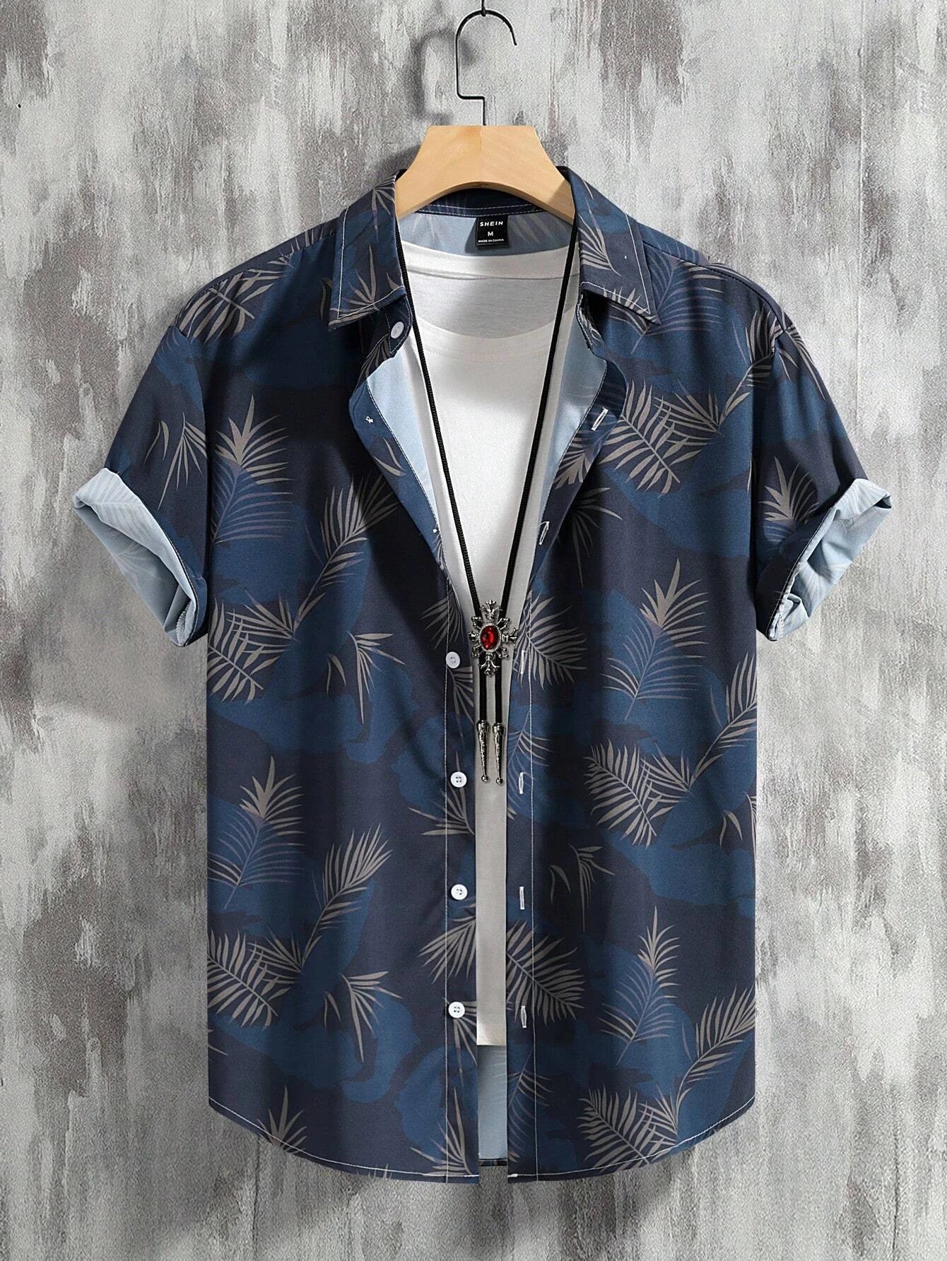 Polo Uomo Estiva | Stampa Tropicale & Maniche Corte con Risvolto