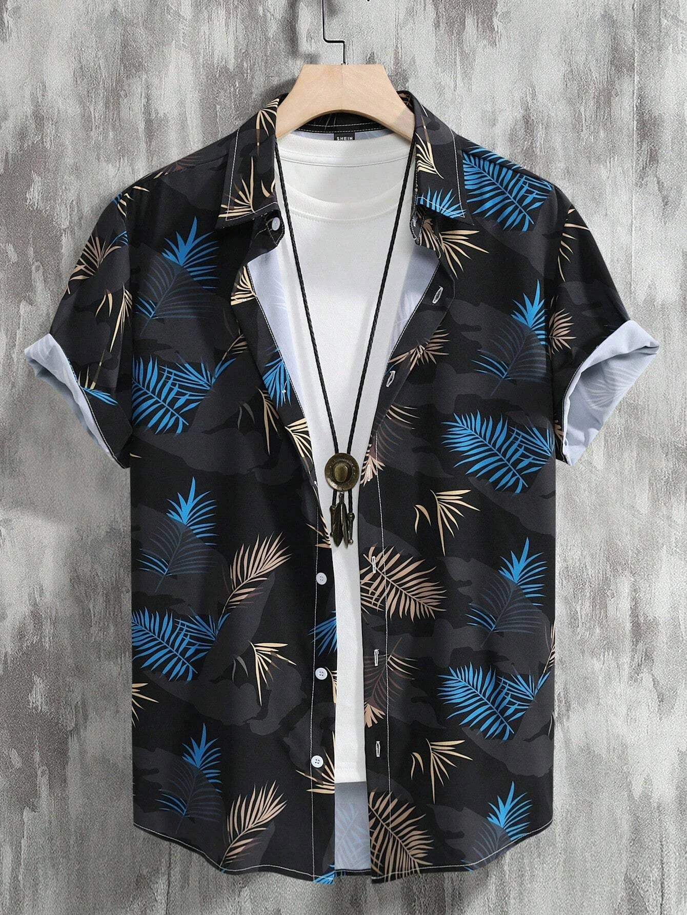 Polo Uomo Estiva | Stampa Tropicale & Maniche Corte con Risvolto