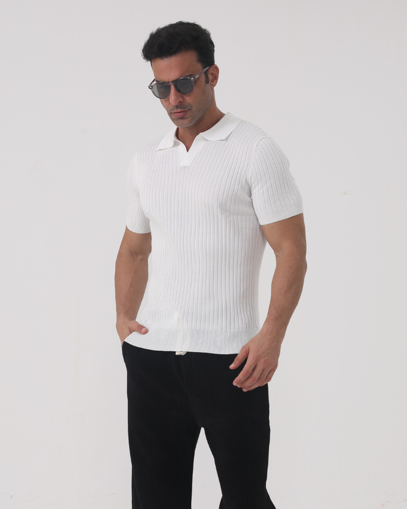 Polo Uomo | Maglia a coste & Vestibilità definita