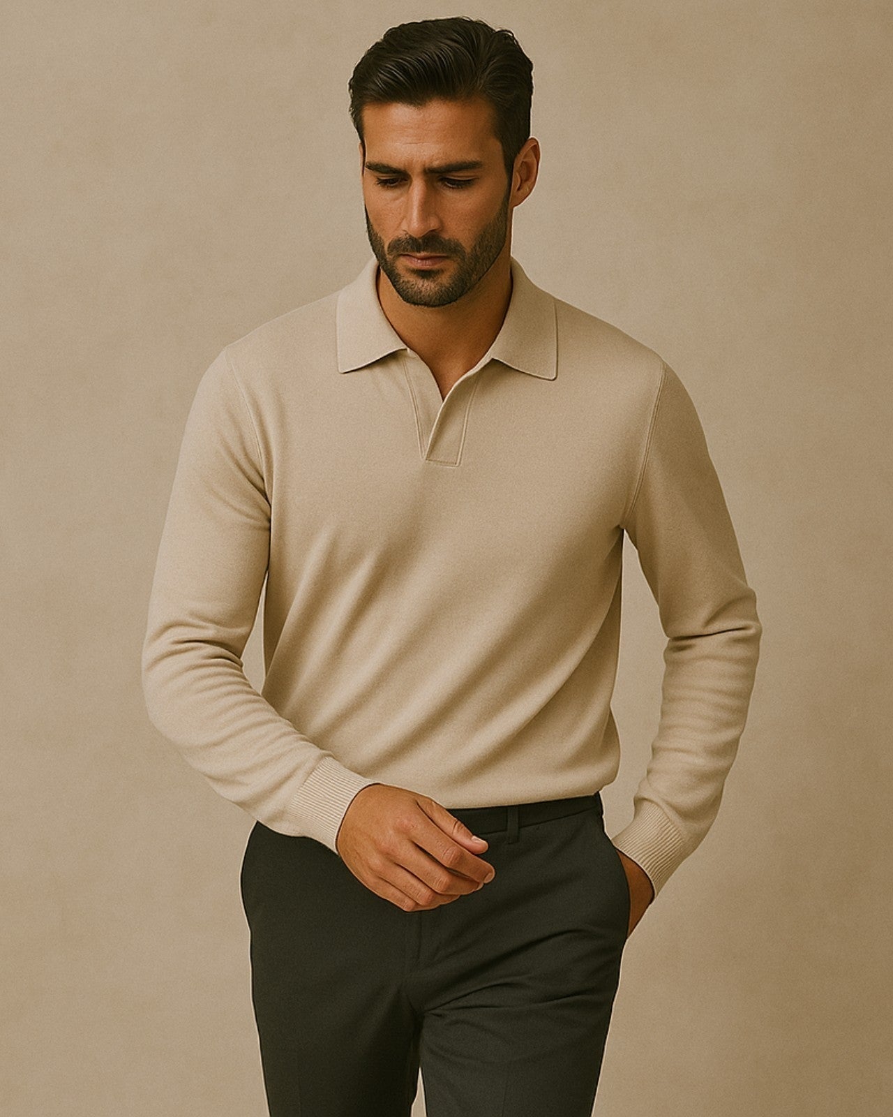 Polo a Maniche Lunghe Uomo | Colletto Classico