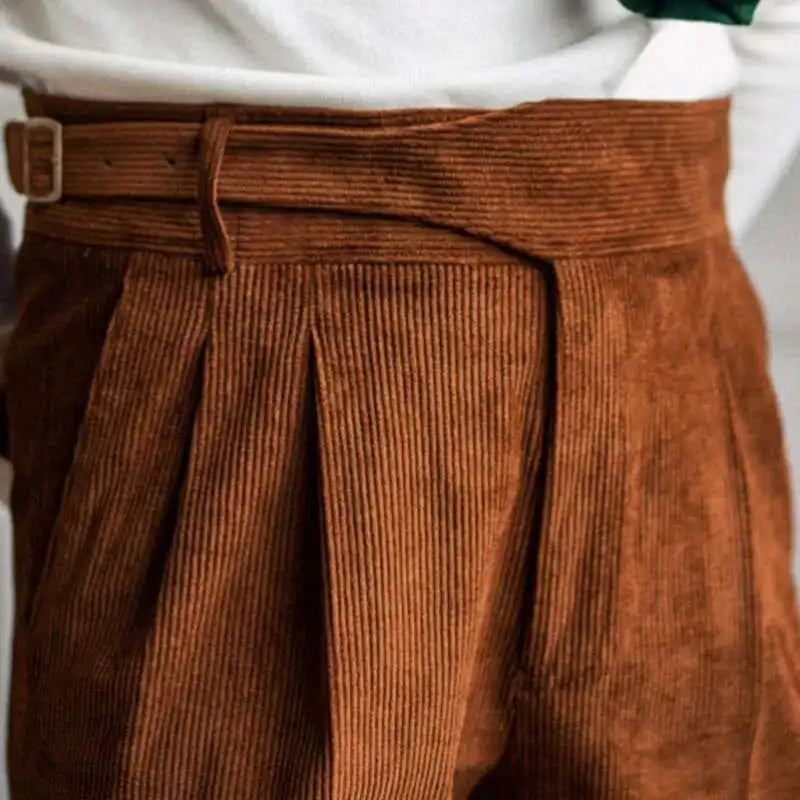 Men's Gurkha Trousers Double Pleated Tapered Leg Chinos 1