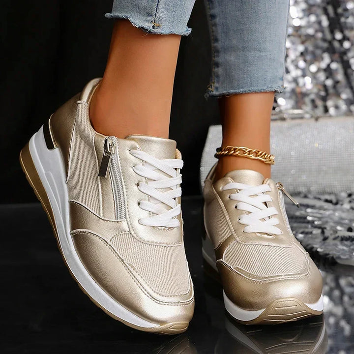Sneakers Platform Donna | Effetto Metallico Trendy 6