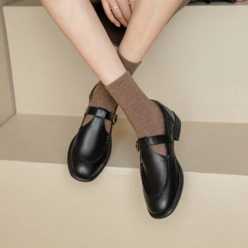 Women's Retro Shoes Rounded Toe Adjustable Strap Low Heel 1