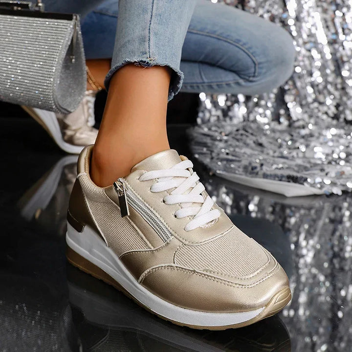 Sneakers Platform Donna | Effetto Metallico Trendy 7