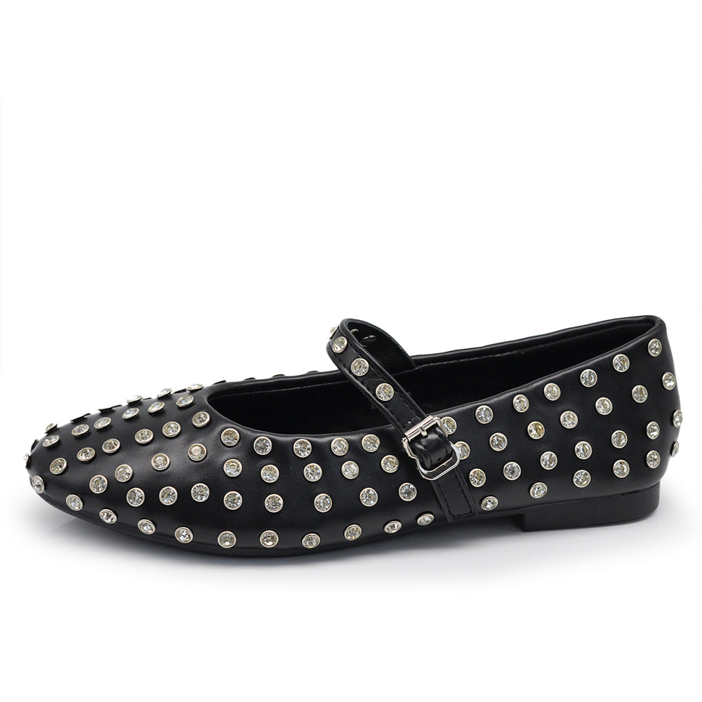 Sandali Ballerine Donna | Strass All-Over & Cinturino alla Caviglia