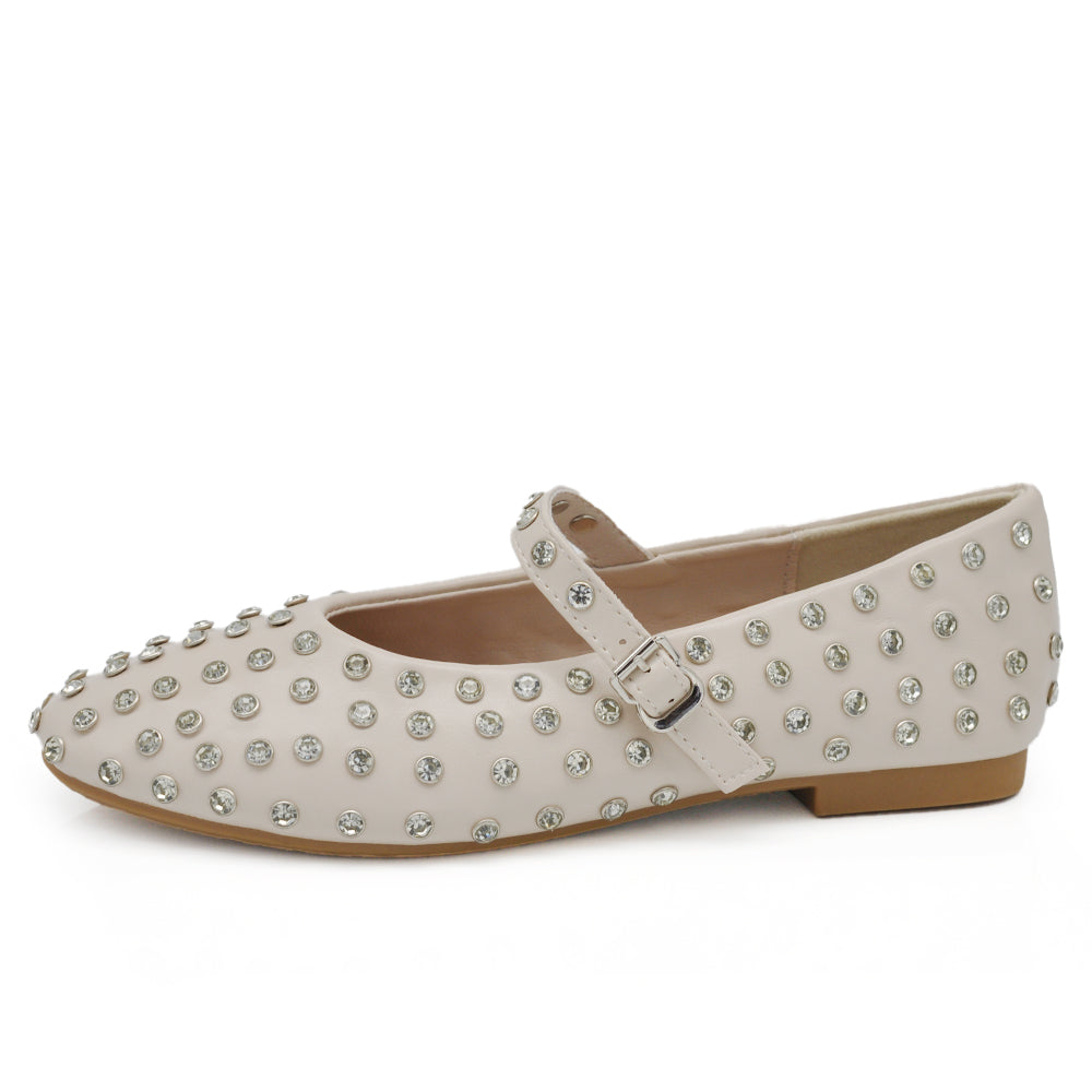 Sandali Ballerine Donna | Strass All-Over & Cinturino alla Caviglia