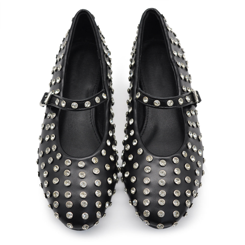 Sandali Ballerine Donna | Strass All-Over & Cinturino alla Caviglia