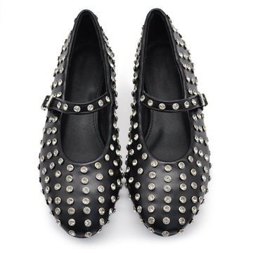 Sandali Ballerine Donna | Strass All-Over & Cinturino alla Caviglia