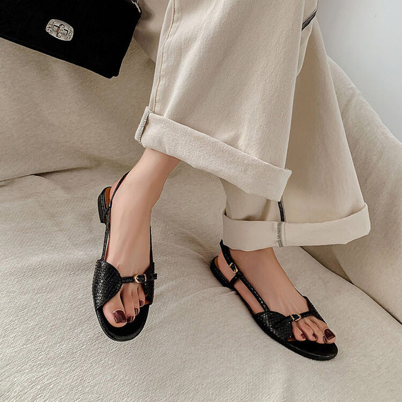 Sandali Donna | Chiusura con Fibbia & Design Flat Chic