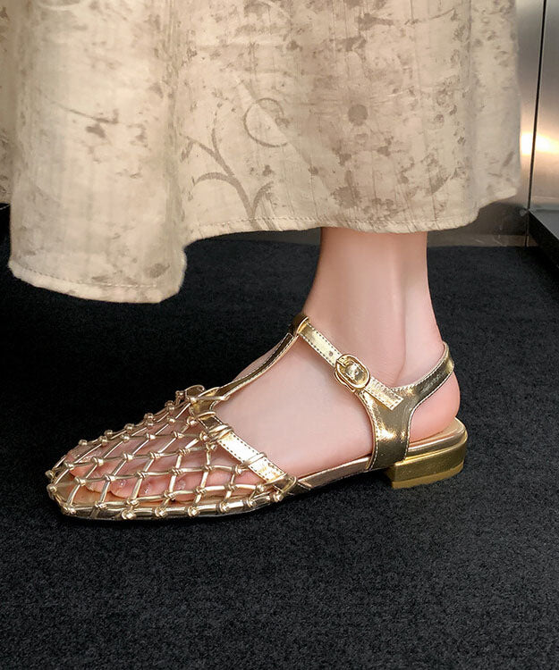 Sandali Donna | Flat con Tomaia a Rete & Cinturino Argentato