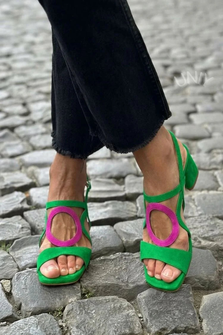 Sandali Donna | Punta Quadrata & Tacco a Blocco
