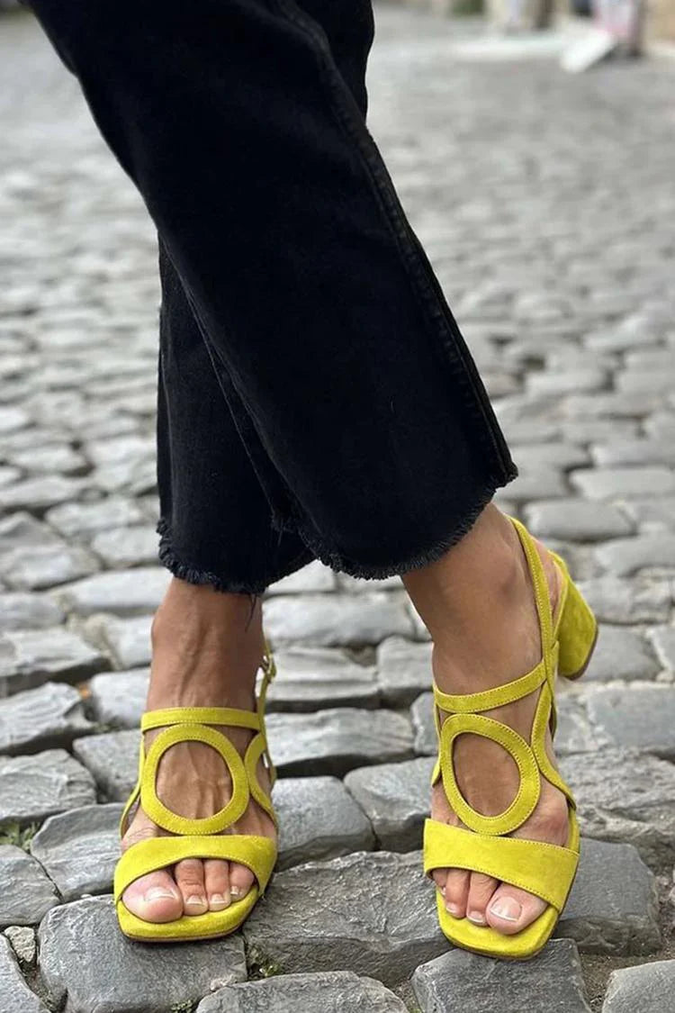 Sandali Donna | Punta Quadrata & Tacco a Blocco