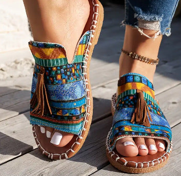 Sandali Donna | Stampa Etnica Boho & Nappine Decorative