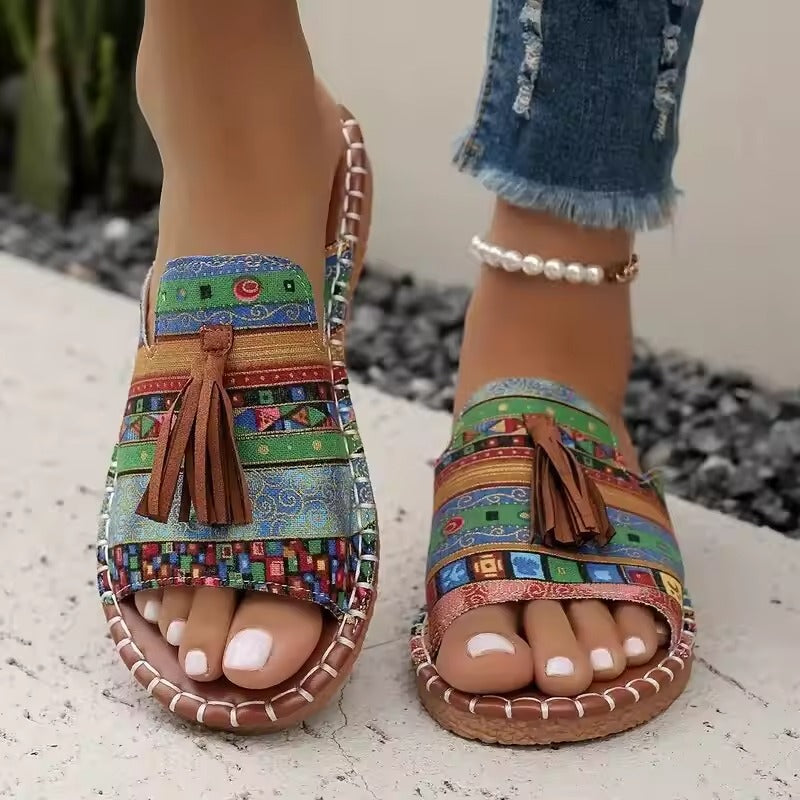 Sandali Donna | Stampa Etnica Boho & Nappine Decorative