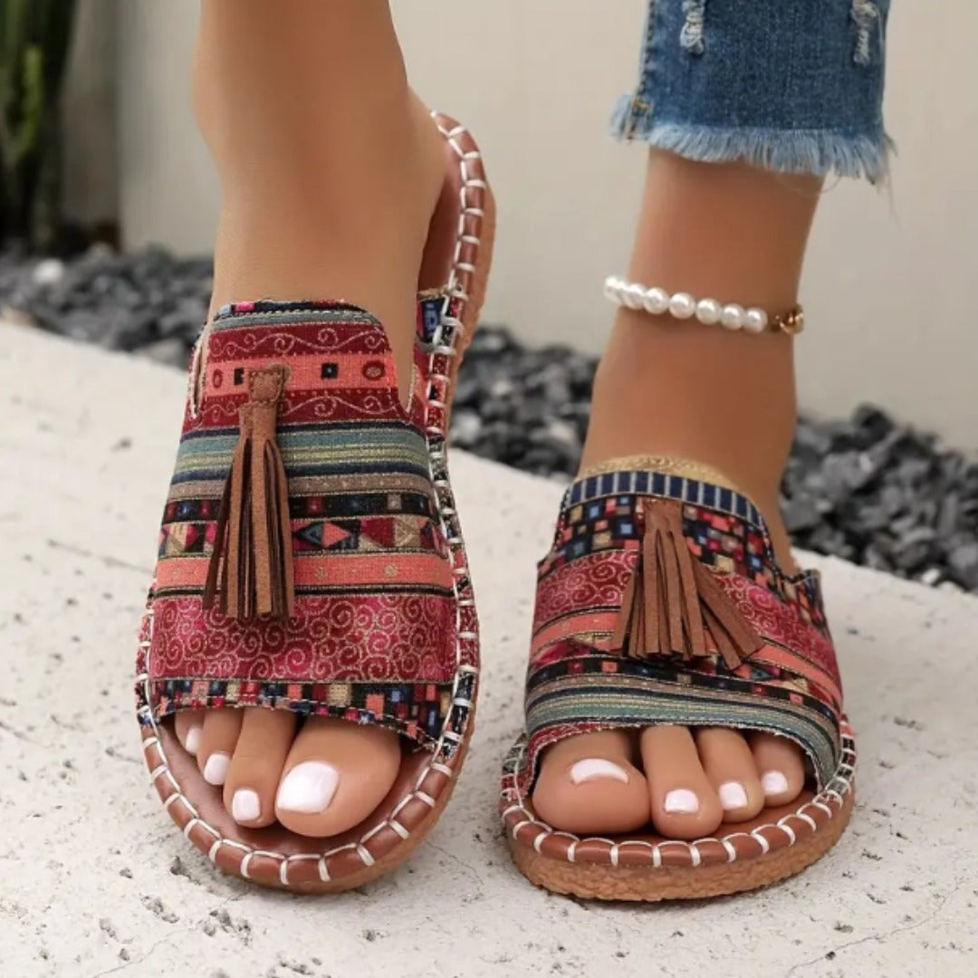 Sandali Donna | Stampa Etnica Boho & Nappine Decorative