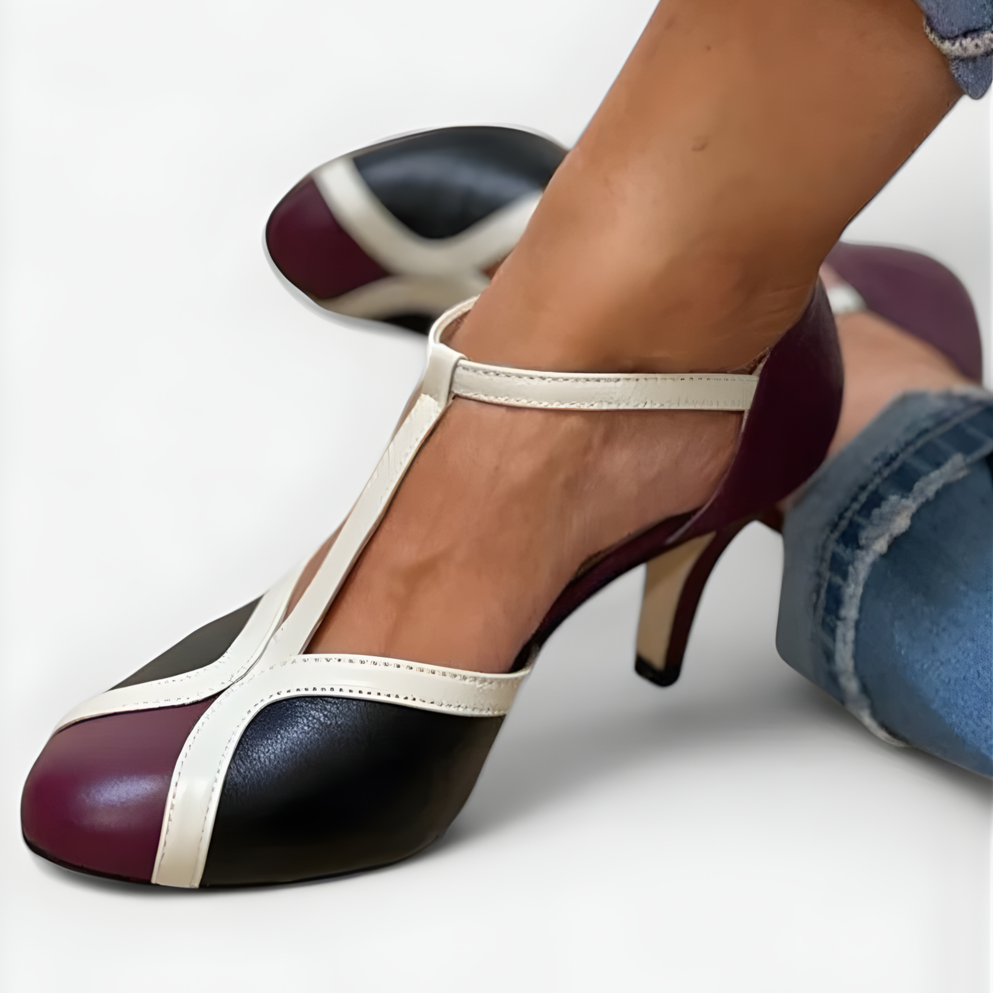 Sandali Donna | Tacco a Spillo T-Bar & Patchwork Metallizzato Chic