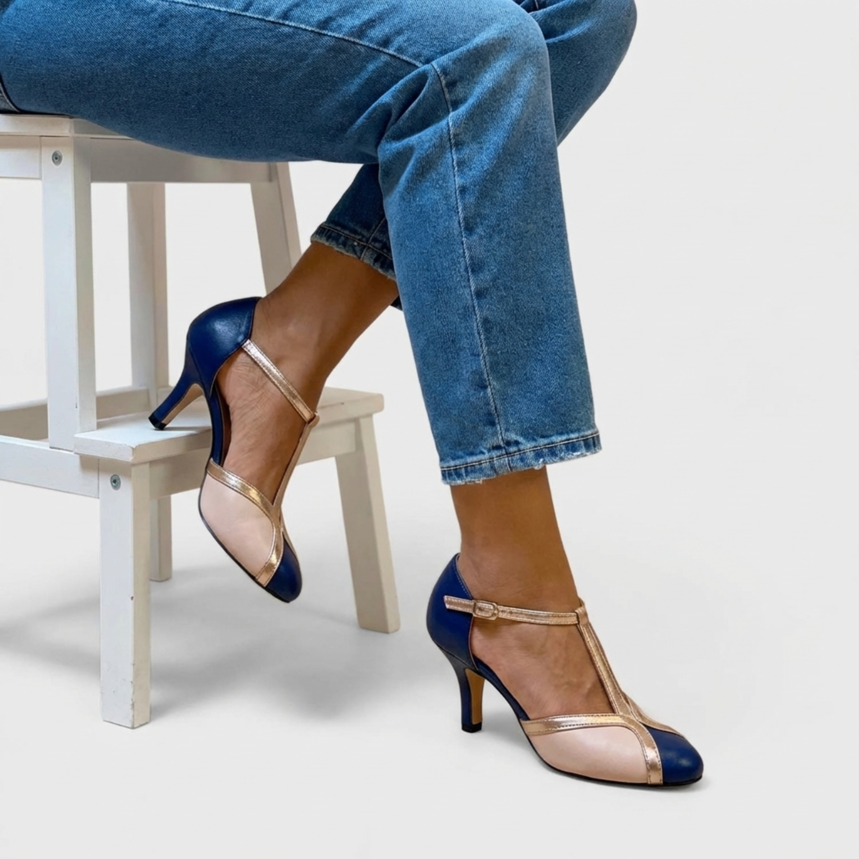 Sandali Donna | Tacco a Spillo T-Bar & Patchwork Metallizzato Chic