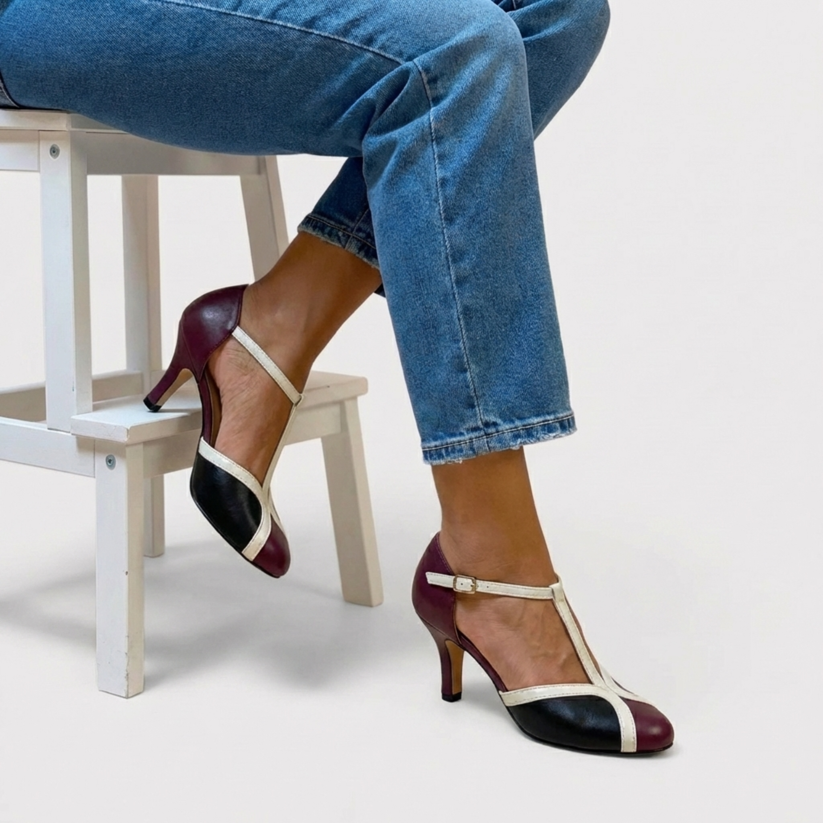 Sandali Donna | Tacco a Spillo T-Bar & Patchwork Metallizzato Chic