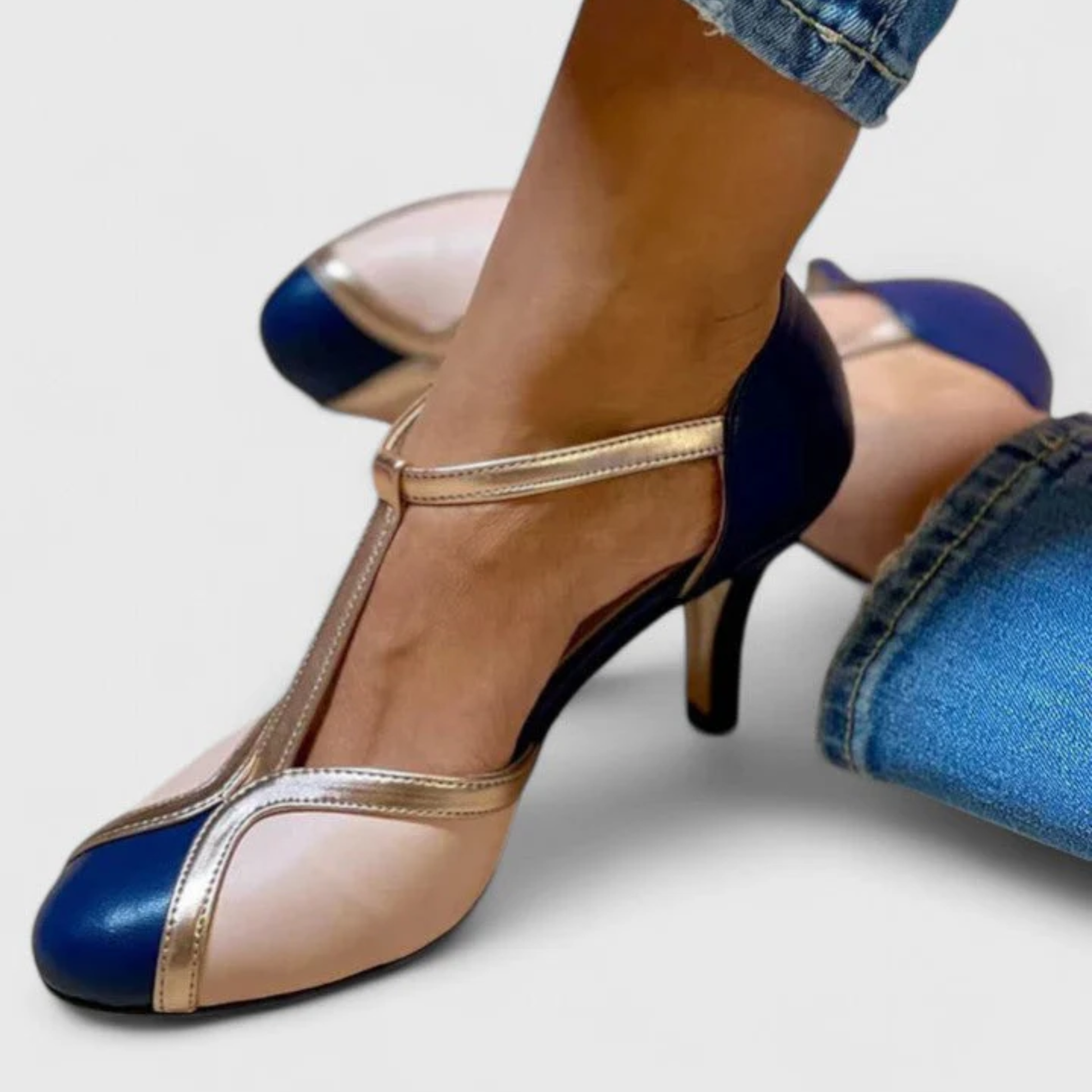 Sandali Donna | Tacco a Spillo T-Bar & Patchwork Metallizzato Chic