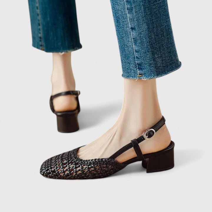 Sandali Donna | Texture Intrecciata & Tacco Basso Chic