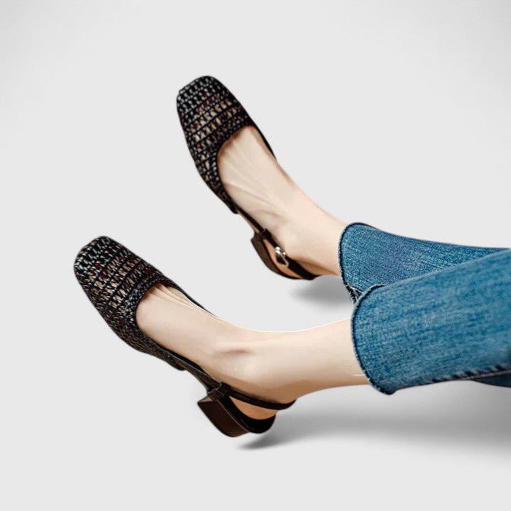 Sandali Donna | Texture Intrecciata & Tacco Basso Chic