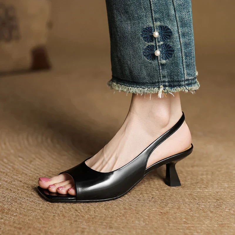 Sandali Donna con Tacco | Slingback Elegante & Punta Quadrata Chic