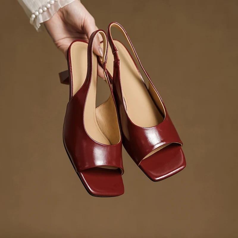 Sandali Donna con Tacco | Slingback Elegante & Punta Quadrata Chic
