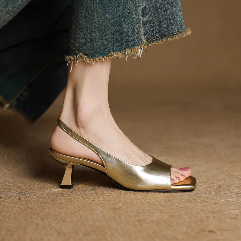 Sandali Donna con Tacco | Slingback Elegante & Punta Quadrata Chic