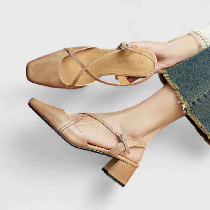 Sandali Donna con Tacco | Slingback a Blocco & Cinturini Incrociati Chic