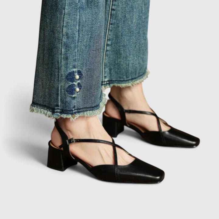 Sandali Donna con Tacco | Slingback a Blocco & Cinturini Incrociati Chic
