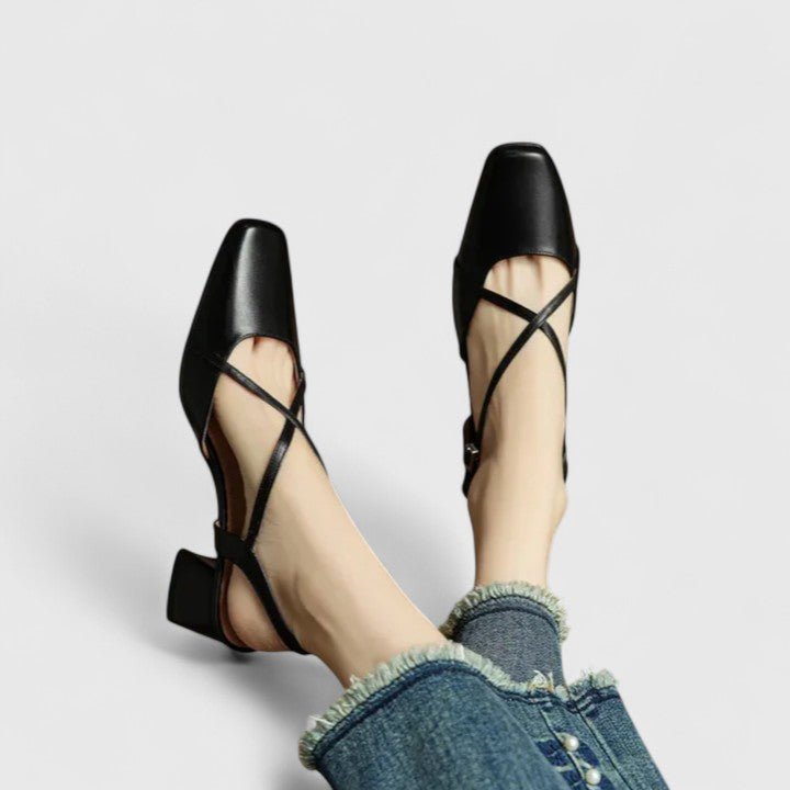 Sandali Donna con Tacco | Slingback a Blocco & Cinturini Incrociati Chic