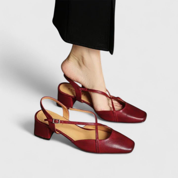 Sandali Donna con Tacco | Slingback a Blocco & Cinturini Incrociati Chic